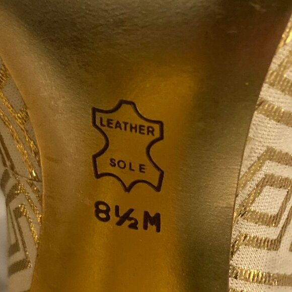 Colin Metallic Gold Cream Heel Pumps Retail $449 - Picture 9 of 11